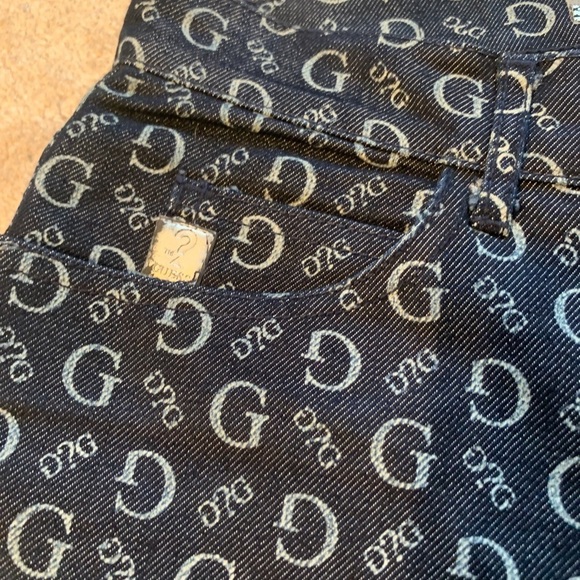 GUESS vtg All Over Logo High Waisted Denim - Picture 2 of 9